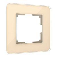 4690389180682 Рамка из стекла на 1 пост Elite айвори W0012443