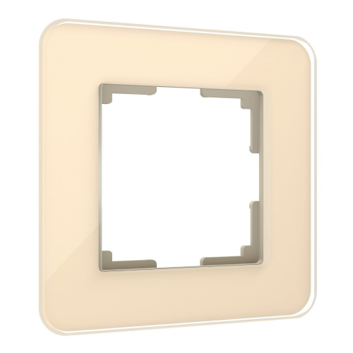4690389180682 Рамка из стекла на 1 пост Elite айвори W0012443