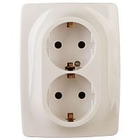Б0038809 Розетка 2-м СП Эра12 12-2006-02 16А IP20 250В 2х2P+E Schuko без лапок сл. кость Эра 