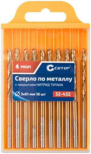 Сверло по металлу Cutop Profi с титановым покрытием, 3х61 мм (10 шт) в г. Санкт-Петербург  фото 3