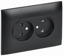 SK-R20-10-K02-F Розетка 2-м SKANDY 10А без заземл. без защ. шторок в сборе SK-R10Bl черн. IEK 