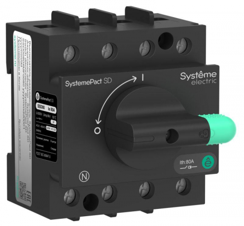 SSD00803MF0016 Выключатель-разъединитель SystemePact SD80 3п 16А SE 