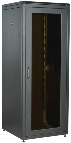 Шкаф сетевой LINEA N 47U 800х800мм стекл. передняя дверь задняя металлическая черн. ITK LN05-47U88-GM в г. Санкт-Петербург 