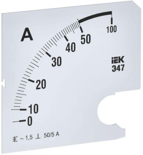 Шкала сменная для амперметра Э47 50/5А-1.5 96х96мм IEK IPA20D-SC-0050 в г. Санкт-Петербург 