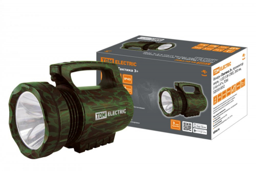 SQ0350-0052 Фонарь"Тактика 3", прожектор аккум.,1 LED 5 Вт CREE, 260 лм, Li-Ion 4 А*ч, TDM