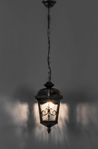 Светильник садово-парковый Feron PL4095 четырехгранный на цепочке 60W E27 230V, черное золото 11522 в г. Санкт-Петербург  фото 2