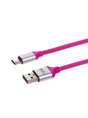 Дата-кабель, ДК 20, USB - USB Type-C, 1 м, силиконовая оплетка, розовый, TDM в г. Санкт-Петербург  фото 3
