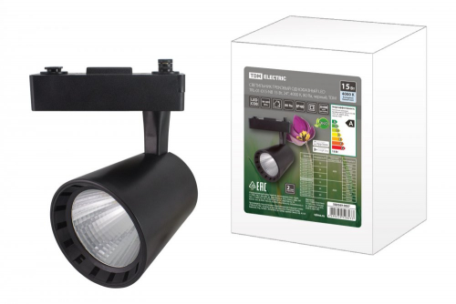SQ0369-0007 Светильник трековый однофазный LED TRL-01-015-NB 15 Вт, 24°, 4000 К, 80 Ra, черный, TDM