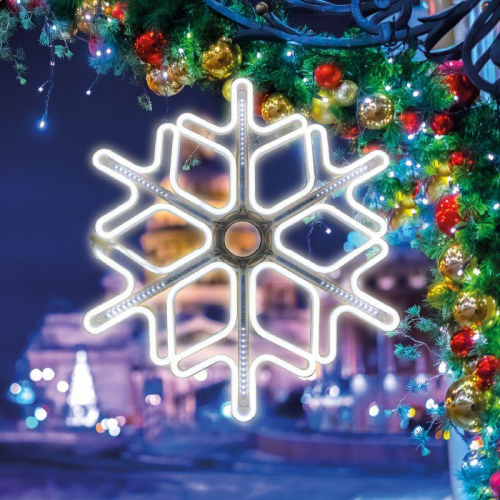 Фигура "Снежинка" из гибкого неона 60х60см бел. эффект тающих сосулек Neon-Night 501-225 в г. Санкт-Петербург  фото 3