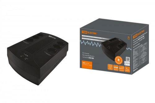SQ1204-0002 Источник бесперебойного питания ИБП 850 ВА 6 розеток +2USB TDM