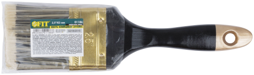 Кисть флейцевая "Стайл", искусственная черно-белая щетина, деревянная ручка 2.5" (63 мм) в г. Санкт-Петербург  фото 3