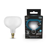 1017802210-D Лампа светодиодная филаментная Black Filament 10Вт A190 грушевидная матовая 4100К нейтр. бел. E27 890лм диммир. GAUSS 