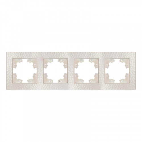A10046-OBr Рамка 4-м Афина фактурная универс. жемчуж. Universal A10046-Obr