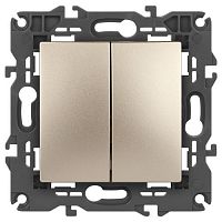 Б0034233 Выключатель 2-кл. СП Elegance 14-1104-04 10А IP20 250В 10AX механизм шампань Эра 
