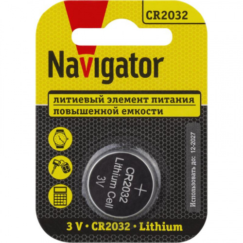 Элемент питания литиевый CR2032 93 823 NBT-CR2032-BP1 (блист.1шт) NAVIGATOR 93823 в г. Санкт-Петербург 