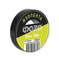 5013483 Изолента ПВХ 15мм (рул.20м) черн. ФАZА 