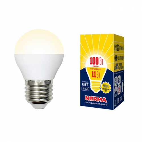 Лампа светодиодная E27 11W 3000K матовая LED-G45-11W/WW/E27/FR/NR UL-00003835 в г. Санкт-Петербург 