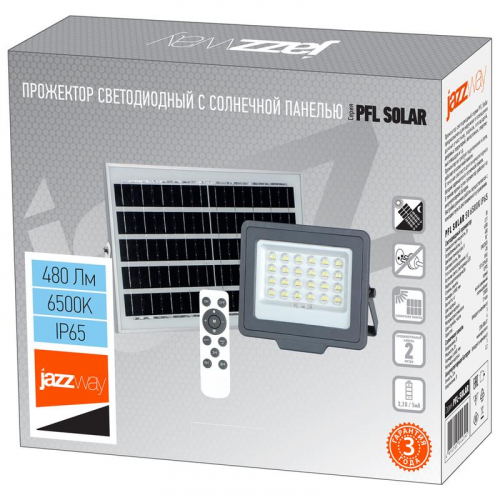 Прожектор светодиодный PFL SOLAR 50 6500К IP65 ДО с солнечн. панелью и пультом в компл. Pro JazzWay 5044395 в г. Санкт-Петербург  фото 7