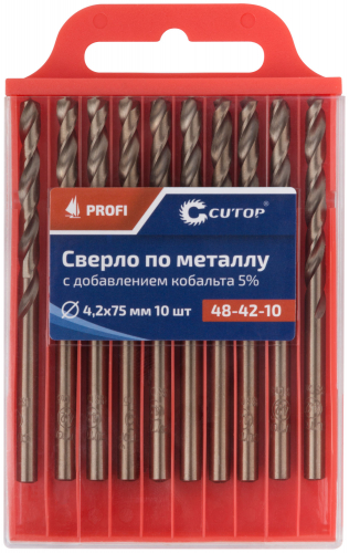 Сверло по металлу Cutop Profi с кобальтом 5%, 4.2 x 75 мм (10 шт) в г. Санкт-Петербург  фото 3
