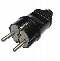 4690612009025 Вилка прямая 16А 4240 с заземл. черн. IN HOME 