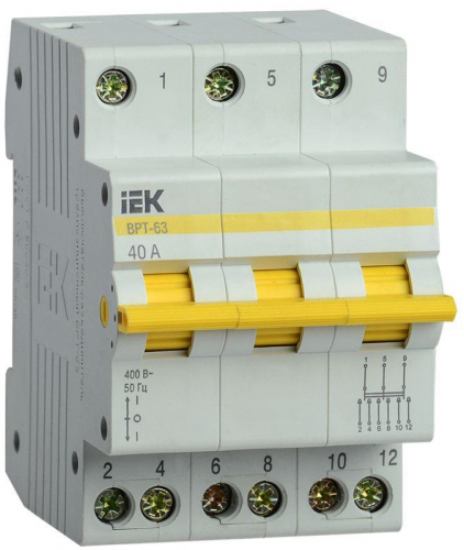 Выключатель-разъединитель трехпозиционный 3п ВРТ-63 40А IEK MPR10-3-040 в г. Санкт-Петербург 