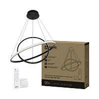 4690612062501 Светильник светодиодный ESTETIKA RING-95RC-2BL 95Вт 3000-6500К 230В 600/400 1.2м трос пульт ДУ черн. IN HOME 
