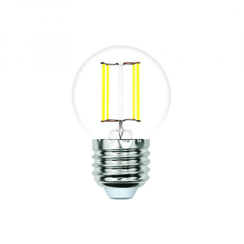 Лампа светодиодная филаментная Volpe E27 6W 3000K прозрачная LED-G45-6W/3000K/E27/CL/SLF UL-00008308 в г. Санкт-Петербург 
