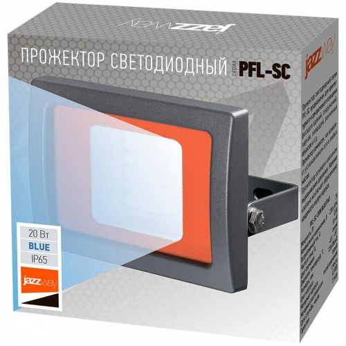 Прожектор светодиодный PFL-SC Blue 20Вт IP65 190-260В ДО закален. стекло JazzWay 5010475 в г. Санкт-Петербург  фото 5