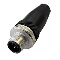 185200120 Разъем штыревой М12 5A винт прямой резьба PG7 кабельная часть СЦМ120015-05A пластик. СТЭЗ 