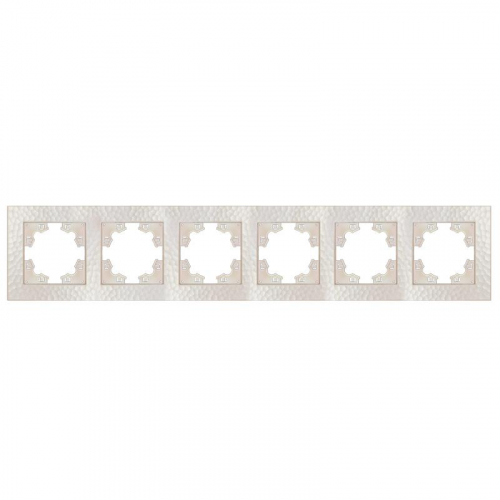 A11043-OBr Рамка 6-м Афина фактурная универс. жемчуж. Universal A11043-Obr
