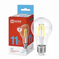 4690612026169 Лампа светодиодная LED-A60-deco 11Вт грушевидная прозрачная 6500К холод. бел. E27 1160лм 230В IN HOME 