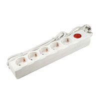 UL-00001747 Удлинитель с сетевым фильтром 5х5м с заземл. 10А Universal SGSU5-5 WHITE ПВС 3х0.75 защита от перенапряж. короткого замыкания Uniel 