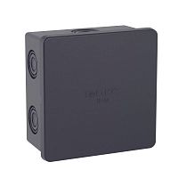 53700B Коробка ответвит. с 6 кабельными вводами d20мм IP44 80х80х40мм черная DKC 