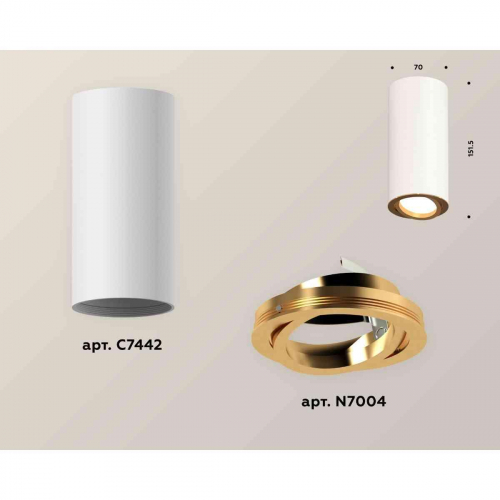 Комплект накладного светильника Ambrella light Techno Spot XS7442004 SWH/PYG белый песок/золото желтое полированное (C7442, N7004) в г. Санкт-Петербург  фото 3