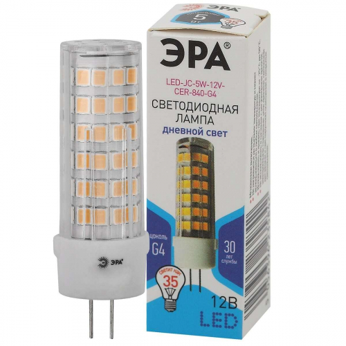Лампа светодиодная ЭРА LED JC-5W-12V-CER-840-G4 Б0056750 в г. Санкт-Петербург  фото 3