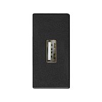 2701090-038 Розетка USB Simon 27 тип A 2.0 узкий модуль винты механизм графит Simon 