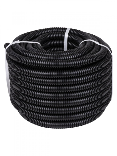 SQ0413-2502 Труба гофрированная ПНД d 20 с зондом (25 м) легкая черная TDM