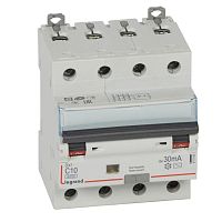 Выключатель автоматический дифференциального тока 4п C 10А 30мА тип AC 10кА DX3 Leg 411185 в г. Санкт-Петербург 