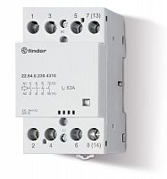 226400244710 Контактор модульный 3NO + 1NC 63А AgSnO2 24В AC/DC 53.5мм IP20 опции: мех. индикатор FINDER 