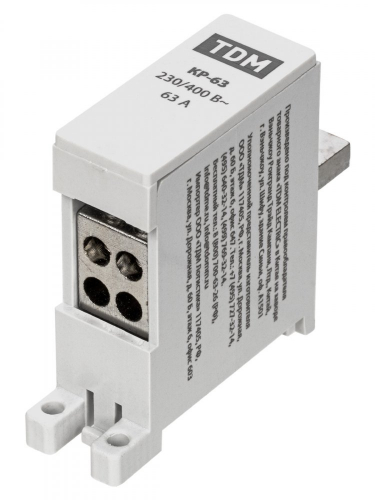 SQ0823-0112 Клемма распределительная на DIN-рейку КР-63 1П 63А (4х10мм²) TDM