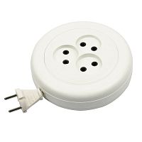 Удлинитель YX6-103 /UCK-3N/2x0,75/03M/R WHITE рулетка бытовой, б/з, 3 гнезда, 3м (ШВВП 2х0,75). Белый. ТМ Uniel