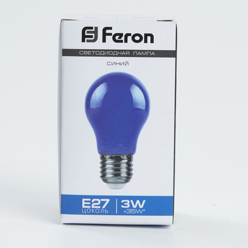 Лампа светодиодная Feron LB-375 E27 3W синий 25923 в г. Санкт-Петербург  фото 6