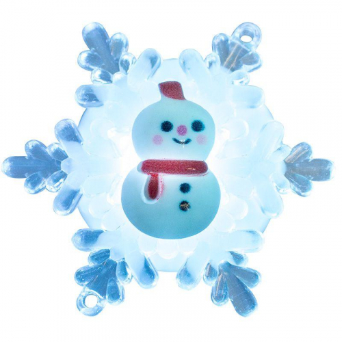 Фигура светодиодная "Снеговик на снежинке" RGB на присоске 5.5х5.5см Neon-Night 501-038 в г. Санкт-Петербург 