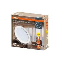 4607194230747 Светильник светодиодный Downlight DL GLASS 830 WT 15Вт 3000К IP20 1350лм ДВО даунлайт кругл. встраив. с декор. стеклом бел. OSRAM 
