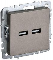 BR-U21-D31-K37 Розетка BRITE USB A+A 3.1А РЮ10-1-БрШ механизм шампань IEK 