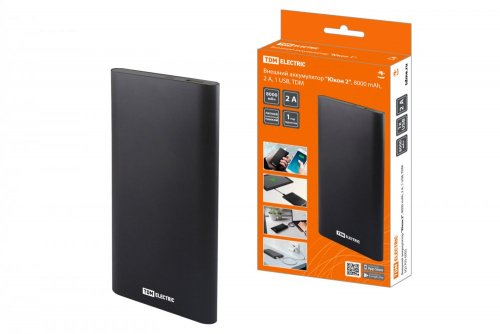SQ1703-0002 Внешний аккумулятор "Юкон 2", 8000 mAh, 2 А, 1 USB, TDM