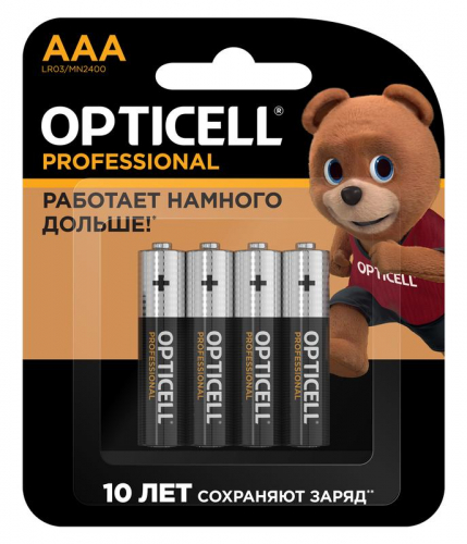 6052002 Элемент питания алкалиновый AAA/LR03 (блист. 4шт) Professional Opticell 5052002/