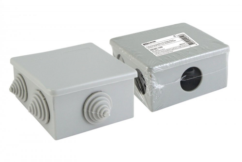 SQ1401-1235 Распаячная коробка ОП 80х80х40мм, крышка, IP44, 6 вх. инд. штрихкод TDM