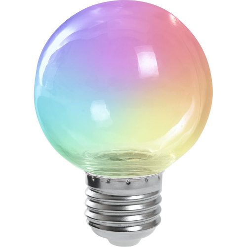 Лампа светодиодная Feron LB-371 Шар прозрачный E27 3W RGB быстрая смена цвета 38130 в г. Санкт-Петербург  фото 2