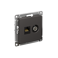 ATN001489 Розетка компьютерная + телевизионная 2-м СП AtlasDesign RJ45 кат.5E + TV механизм базальт SE 